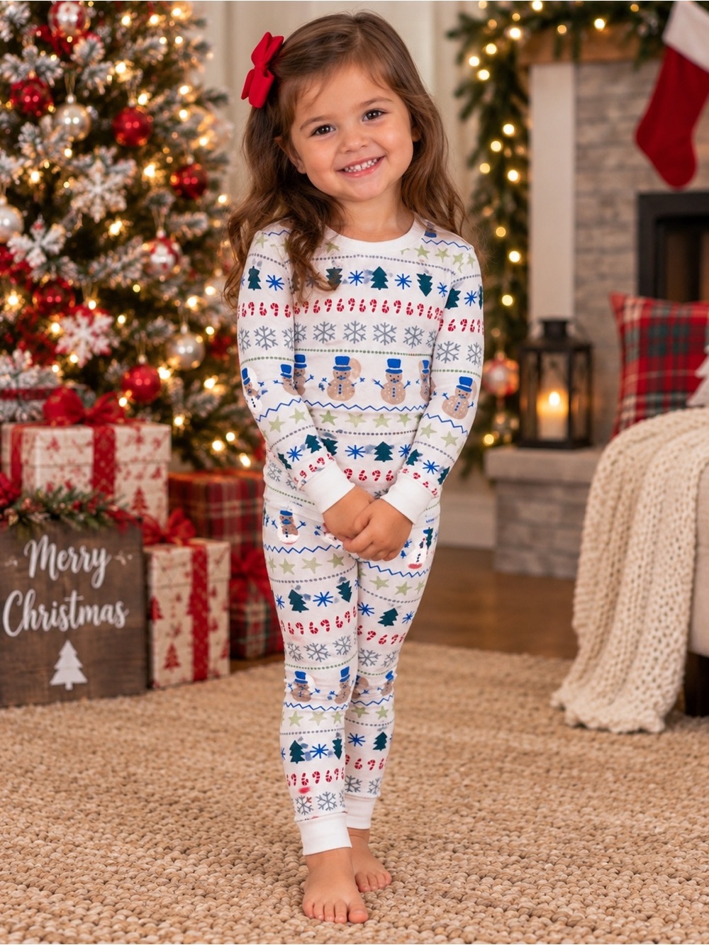 Carter’s Snowman Fair Isle Snug Fit-2 Piece Pajama Set Unisex Size 4T NWT